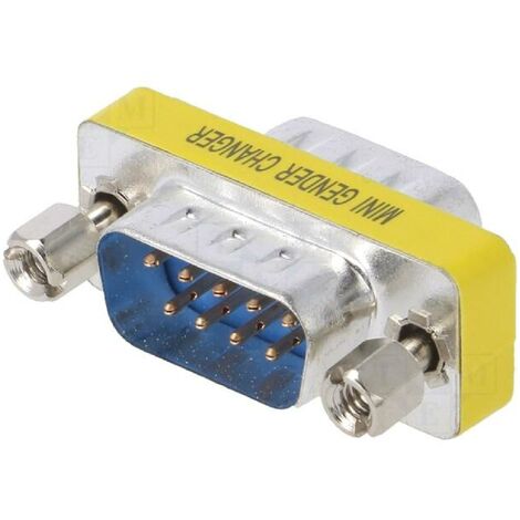 Adaptateur D-Sub 9pin prise male des deux cotes argent taille-0.03m