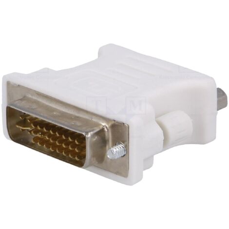 Adaptateur D-Sub HD femelle vers DVI-I male blanc taille 0.05m