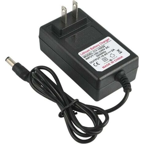 Adaptateur d'alimentation de charge sûre AC 100-240V DC 21V 2A pour batterie lithium-ion, prise EU, remplacement