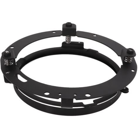 Adaptateur d'anneau de Phare, Support de Montage de Phare Rond en Métal étanche et Résistant aux Chocs pour Moto (BLACK).