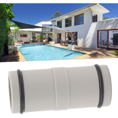 Adaptateur de Bâche Pour Pompe de Filtration Piscine 1.25 Inch, Bouchon Double Prise, Plastique Robuste avec Joints Élastiques, Kit 1 Adaptateur + 2 Washers