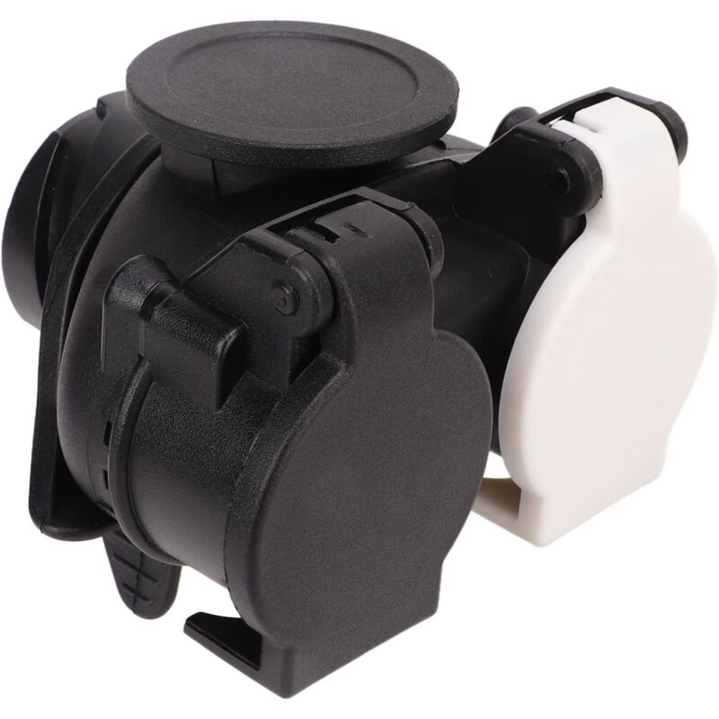 Adaptateur de Bande de remorque, 13 à 7 Pin à 7 Pin RV Adaptateur de Bateau Plug à Double Douille Adaptateur de conversion pour Toutes Les Prises de