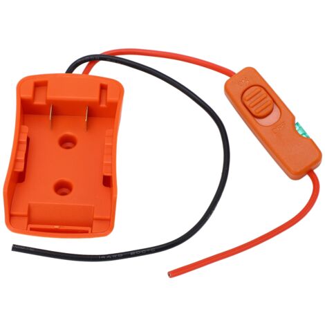 Adaptateur de batterie Stanley 18V/20V vers prises électriques avec sécurité fusible 30A - Convertisseur pour outils sans fil avec interrupteur et bornes