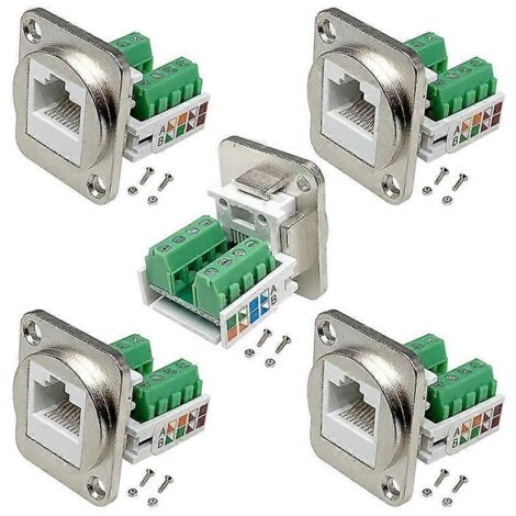 Adaptateur de bornier à vis pour montage sur panneau RJ45, connecteur de panneau RJ45/8P8C--