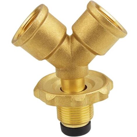 Adaptateur de bouteille de gaz propane avec vanne d'arrêt, adaptateur 2 voies pour appareils à gaz propane, en cuivre