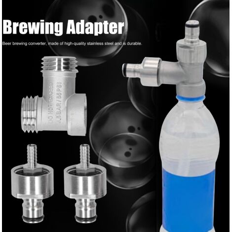 Adaptateur de Brassage pour Bouteilles PET PCO 1881 avec Séparateur Liquide/Gaz - Inox, 2 Séparateurs - Connexion Carbonation