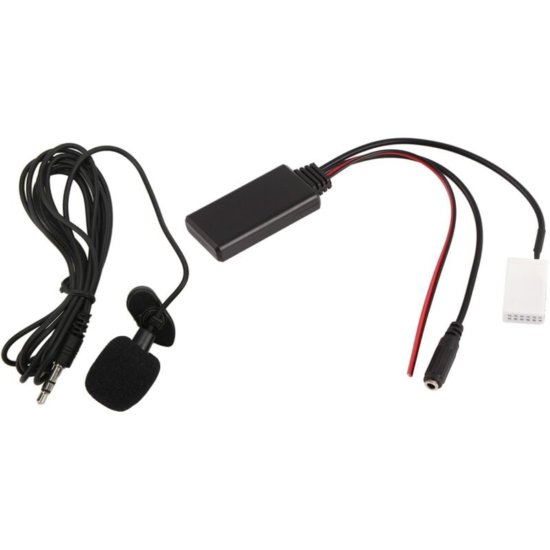 Sjlerst - Adaptateur de câble Audio Aux pour autoradio RD4, Bluetooth 12 broches, remplacement pour citroën C2 C3 C4 C5 C6 C8 avec Microphone
