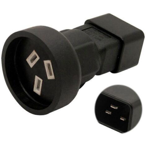 Adaptateur de câble d'alimentation pour ordinateur avec prise IEC320-C14/C20 à 3 broches vers prise de conversion SAA-C20-