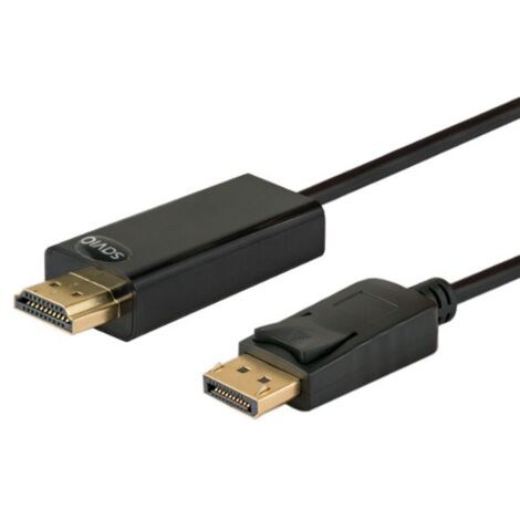 Adaptateur de câble vidéo Savio CL-56 1,5 m DisplayPort HDMI Type A (Standard) Noir