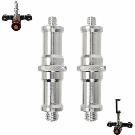 Adaptateur de caméra Vis 1/4 3/8 Filetage externe Lot de 2 adaptateurs de filetage de trépied pour convertir l'adaptateur de vis Vis de trépied DSLR SLR Accessoires pour appareil photo