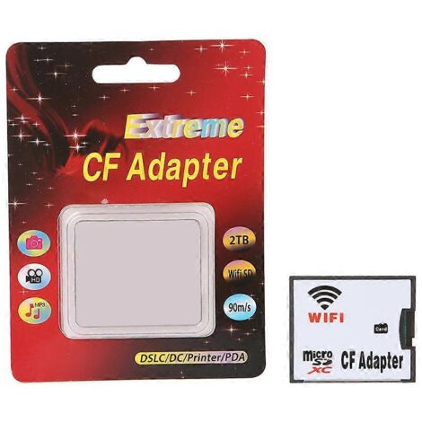 Adaptateur de Carte Mémoire WiFi SDHC/SDXC vers CF pour Appareils Photo