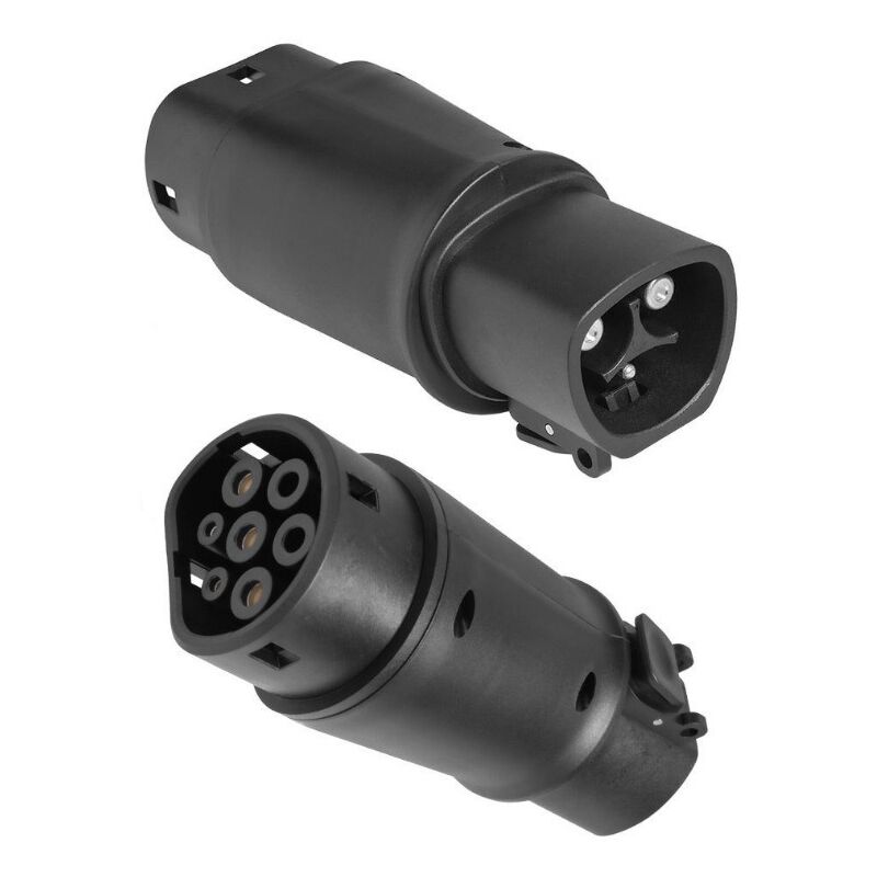 Adaptateur de Charge EV de Type 1 vers Type 2, Adaptateur de câble de Chargeur de Voiture 240 V 32 A SAE J1772 vers IEC62196, câble de Charge EV de