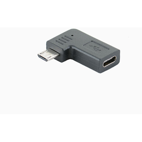 Adaptateur de charge universel pour câble de données de téléphone portable (côté droit) : connecteur USB-C femelle vers micro-USB mâle Android
