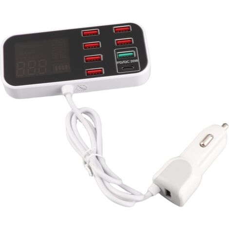 Adaptateur de Chargeur de Voiture USB 8 Ports - Station de de Voiture Multi