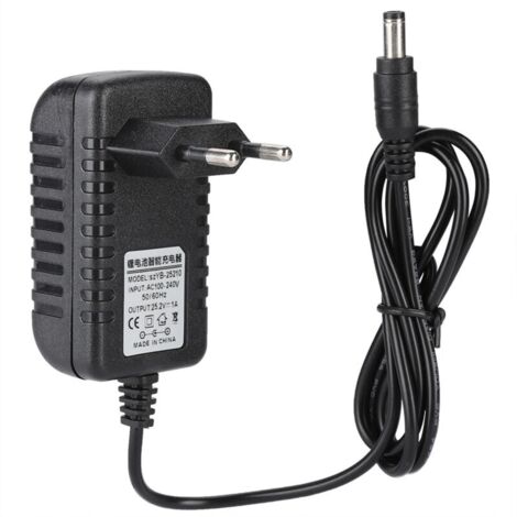 Adaptateur de chargeur Li Ion 25.2V/1A à charge rapide, entrée 100‑240V, protections multi-niveaux, prise EU