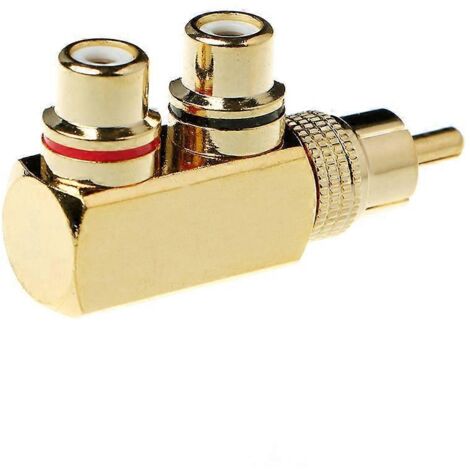Adaptateur de connecteur RCA mâle vers femelle (1 prise AV) en cuivre.