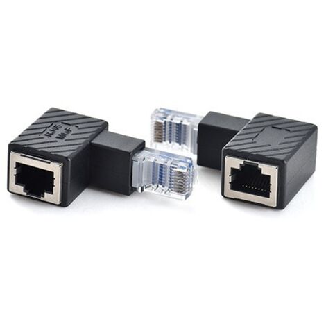Adaptateur de connecteur réseau RJ45, connecteur RJ45 coudé à 90 degrés, connecteur réseau droit, adaptateur de connecteur réseau coudé