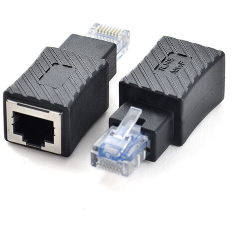 Adaptateur de connecteur réseau RJ45 droit, connecteur RJ45, connecteur réseau droit, adaptateur de tête de cristal réseau droit