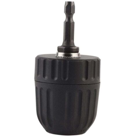 Adaptateur de conversion à changement rapide pour mandrin de perceuse sans clé 3/8-24UNF, capacité de 0,8 à 10 mm, avec tige hexagonale de 1/4"