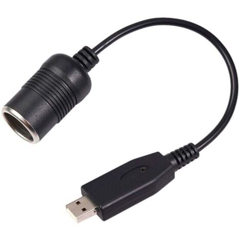 Adaptateur de Convertisseur ContrôLeur Filaire Port USB Vers Prise Allume-Cigare 12V Câble D'Alimentation pour Batterie Externe