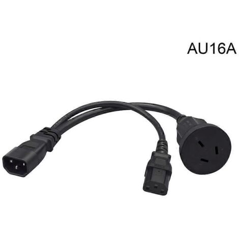 Adaptateur de Corde d'Alimentation Y C14 vers C13 + Prise AU10A/16A - Câble de Division de Courant