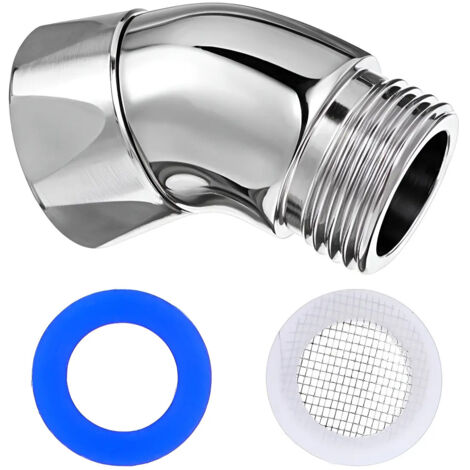 Adaptateur de coude de douche argent