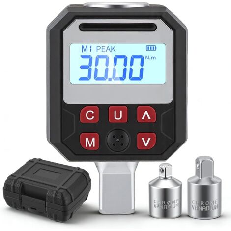 Adaptateur de couple numérique 1/2 pouce (10–200 Nm) — Adaptateur pour clé dynamométrique numérique, outil de réparation automobile  inclut des adaptateurs 1/4 et 3/8 pouces (adapté aux voitures et au