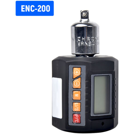 Adaptateur de couple numérique, dynamomètre électronique avec écran LCD. Mesure du couple en Nm, kg-cm, ft-lb, in-lb. Plage de mesure : 6-200 Nm.