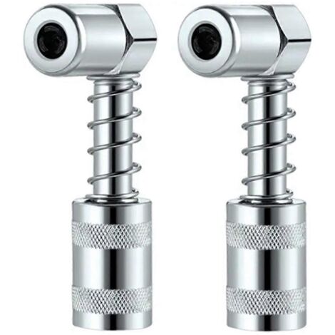 Adaptateur de coupleur de graissage à 3 mâchoires, pivotant à angle, à enclenchement rapide, accessoire côté droit, argent