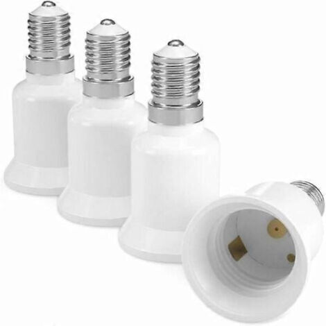 Adaptateur de culot E14 vers E27 - Adaptateur de culot E27, compatible avec les lampes halogènes et LED, lot de 4
