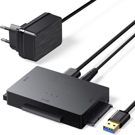 Adaptateur de Disque Dur USB 3.0 vers IDE SATA pour disque dur SSD IDE SATA 2,5\" 3,5\" avec Adaptateur Alimentation Externe