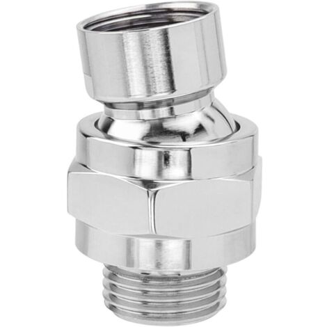 Adaptateur de douche pivotant réglable, rotule pour pommeau de douche, rotule pivotante réglable en laiton, universel G1/2 chromé, pour le raccordement des pommes de douche et des tuyaux d'eau.