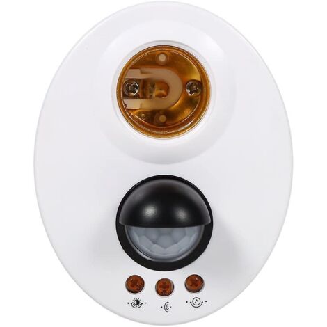 Adaptateur de douille avec détecteur de mouvement et capteur infrarouge 110-250V, culot E27 pour ampoule LED, détection de présence automatique.