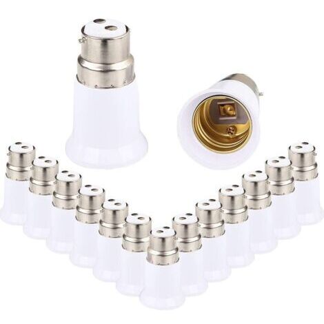 Adaptateur de douille B22 à E27, convertisseur de culot de lampe, adaptateur de douille d'ampoule pour ampoules LED et ampoules à incandescence, 15 pièces