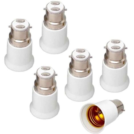 Adaptateur de douille B22 vers E27 pour ampoules LED, 230 V CA, utilisé pour convertir les douilles B22 en douilles E27, type à vis et à baïonnette, lot de 6 - adaptateurs de douille