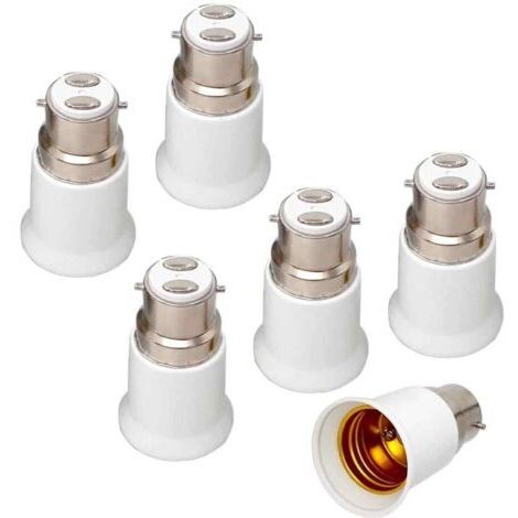 Adaptateur de douille B22 vers E27 pour ampoules LED, 230 V CA, utilisé pour convertir les douilles B22 en douilles E27, type à vis et à baïonnette, lot de 6 - adaptateurs de douille