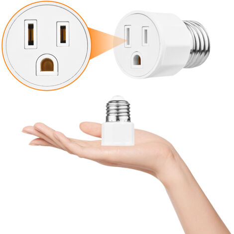 Adaptateur de douille d'ampoule E26 E27, prise ca à 2 ou 3 broches vers support de lampe, prise américaine pour Patio, hangar, Garage, entrepôt