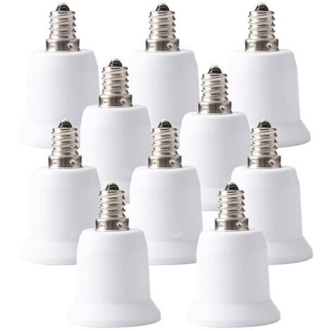 Adaptateur de douille E14 vers E27, support de lampe convertisseur pour lampes et ampoules LED, 10 unités.