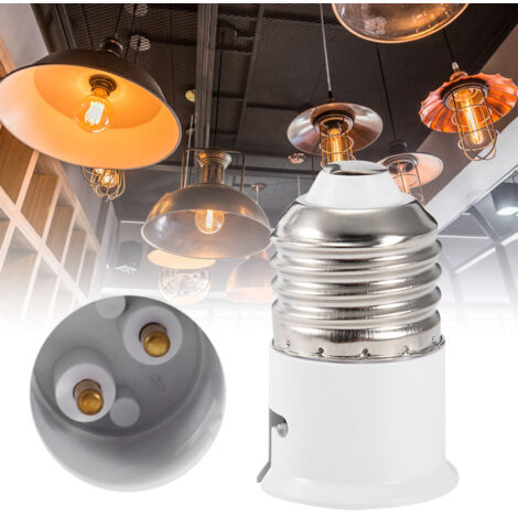 Adaptateur de Douille E27 à B22, Matériau PBT Ignifuge, Compact et Facile à Installer, Pour Lampe et Ampoule Convertibles.