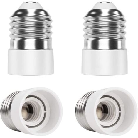 Adaptateur de douille E27 vers E14 - 4 pièces - Pour Ampoules LED/à Incandescence/Fluocompactes