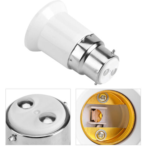 Adaptateur de douille lampes B22 vers E27 - Lot de 5 pièces en PC ignifuge - Convertisseur de base pour ampoules
