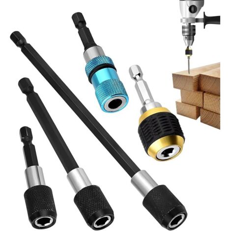 Adaptateur de Douille pour Perceuse Arbre Hexagonal de 0,6 cm 5 Pièces Adaptateurs pour Travaux Électriques Plomberie Garage Industriel Réparation Automobile