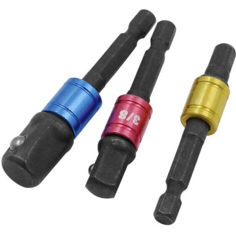 Adaptateur de douille pour tournevis à percussion chocs, XU, Porte-embout long, Cliquet, Perceuses, 1/4, 1/2, 3/8 pouces, Cadeau homme, Accessoir KZQ - KZQ