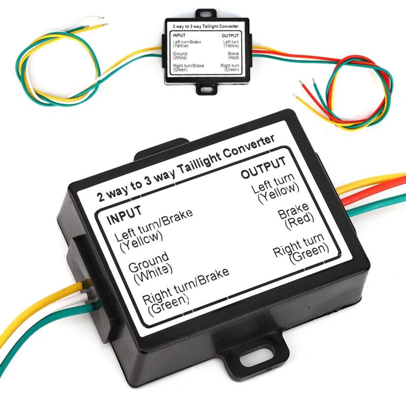 Zoternen - Adaptateur de faisceau de câbles pour système électrique de remorque, convertisseur de feux arrière de remorque à épissure de 2 à 3 fils,