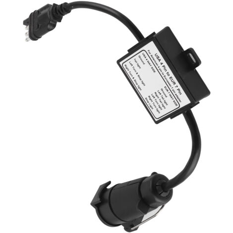 Adaptateur de Feux Remorque USA 4 Broches vers EUR 7 Broches pour Signaux Stop/Freins Séparés