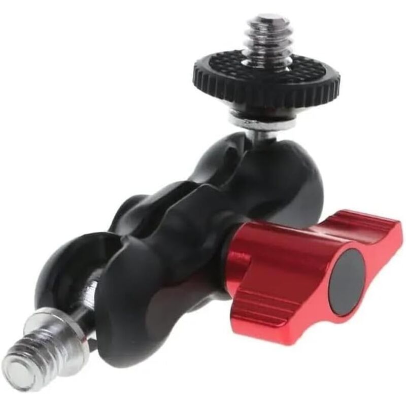 Adaptateur de fixation à double rotule Magic Arm – Rotation à 360 degrés , alliage d'aluminium , filetage 1/4' , léger et durable