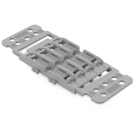 Adaptateur de fixation encliquetable pour rails de montage avec décharge de traction pour 4 connecteurs
