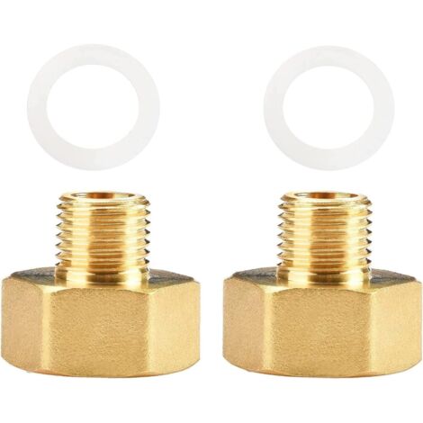 Adaptateur de Gaz, 1/2 vers 3/4 pour Cuisinière à Raccord Tuyauterie en Laiton avec Bague d'étanchéité - 1/4 mâle femelle