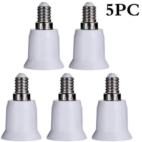 Adaptateur de lampe - Non spécifié - E14 à E27 - 5 pièces - Résistant aux hautes températures - Plastique blanc