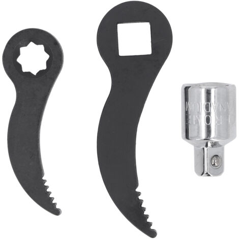 Adaptateur de Levier avec Douilles 3/8" Étoile et 1/2" Carré Crantées pour Arbre Demi-Arbre - Cr-V/Mn Steel Noir 2Pcs + Adaptateur